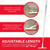 Grout Scrub Brush with Long Extendable Telescopic Handle for Kitchen, Shower, Tub, Tile