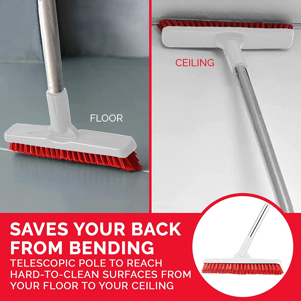 Bring It On Grout Scrub Brush Plus Ext Pole