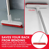 Grout Scrub Brush with Long Extendable Telescopic Handle for Kitchen, Shower, Tub, Tile