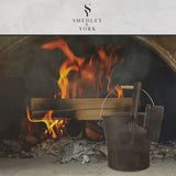 Coal and Ash Bucket with Lid, Fireplace Shovel and Hand Broom