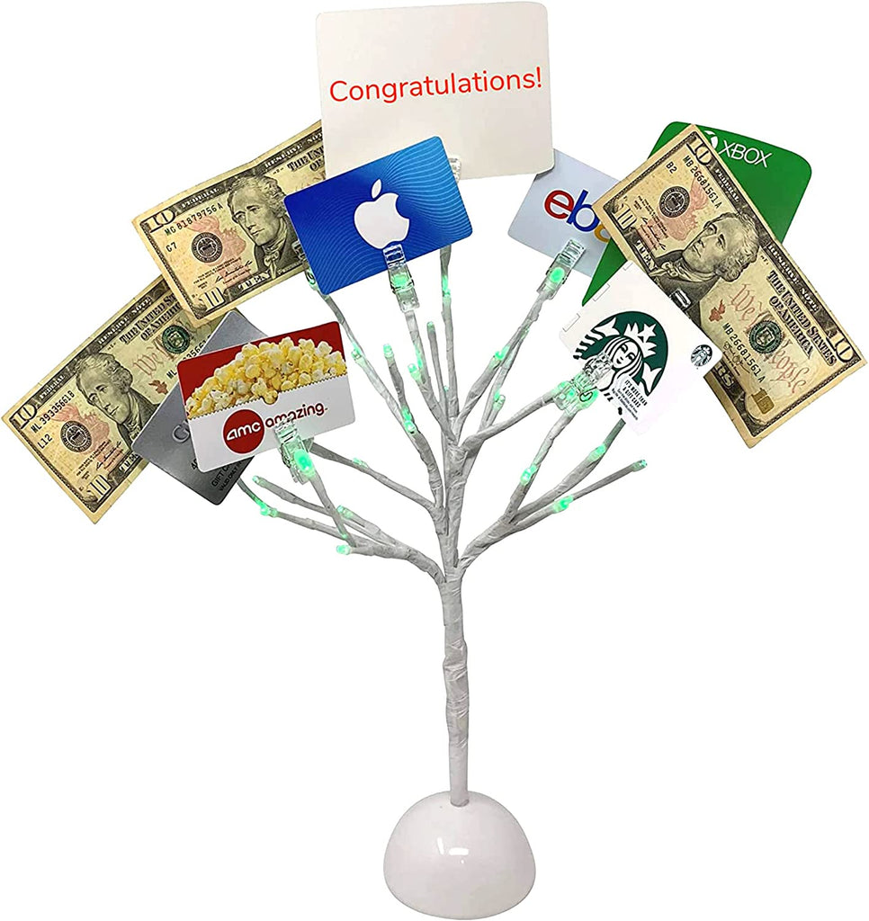 money tree cash Money Tree Gift Card, Cash, Tickets Holder With 10 Clips, LED Tips – FoxTrotLiving